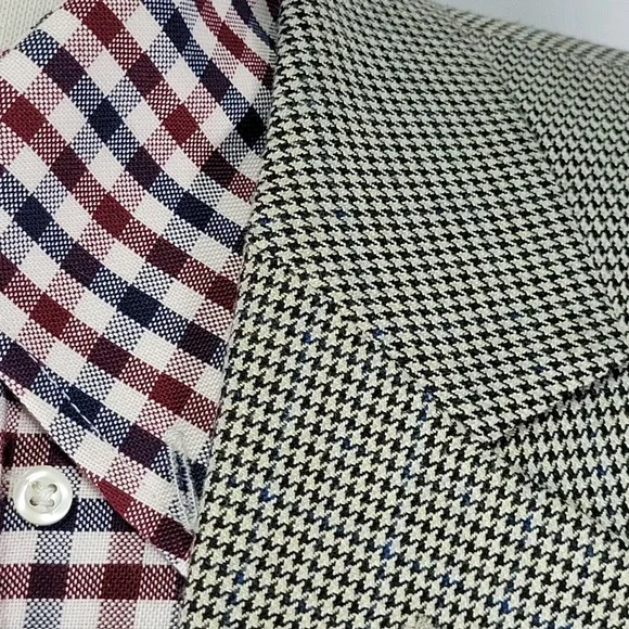 Michael‎ Kors Men's Sport Coat Blazer Two Button Houndstooth Poly Blend 48S